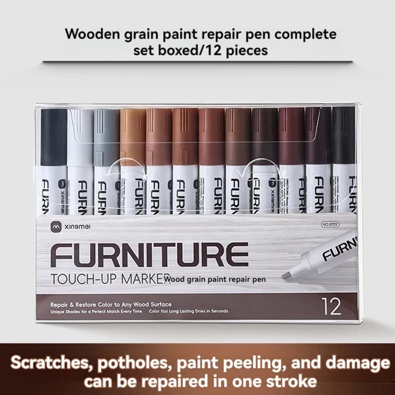21/17/6Pcs Furniture Touch Up Kit Markers Filler Sticks Wood Composite Grain Paint Repair Pen Scratches Restore Scratch Patch