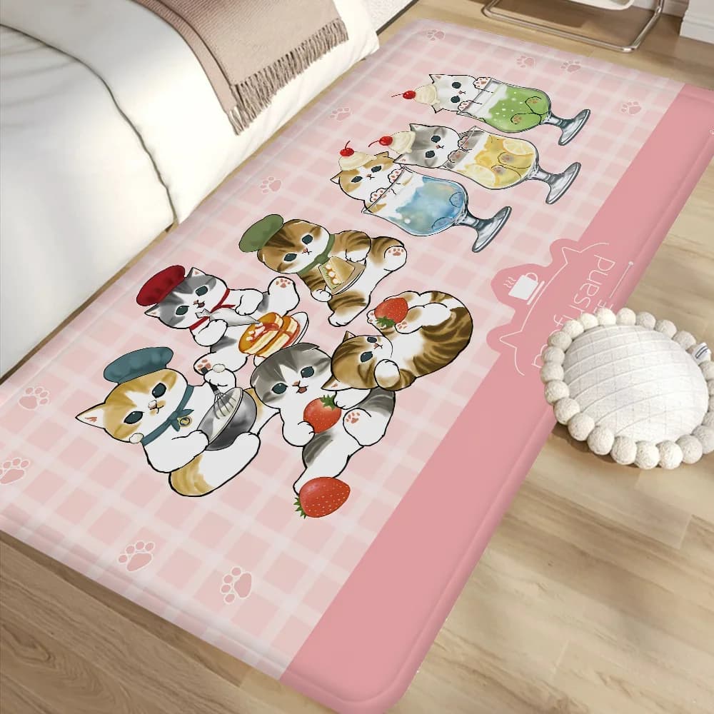 Funny Cat M-Mofusand Floor Mat Bathroom Mat Kids Room Bedroom Decoration Anti-Slip Doormat Living Room Bedside Area Rugs