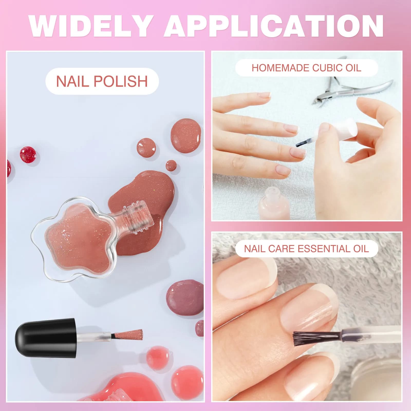 10 flaconi vuoti per smalto da 5 ml in vetro trasparente, mini contenitori portatili a prova di perdite per nail art, fai da te, conservazione, regalo
