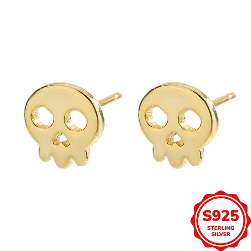 Orecchini di Halloween semplici e divertenti con teschio in argento S925 autentici personalizzati e alla moda