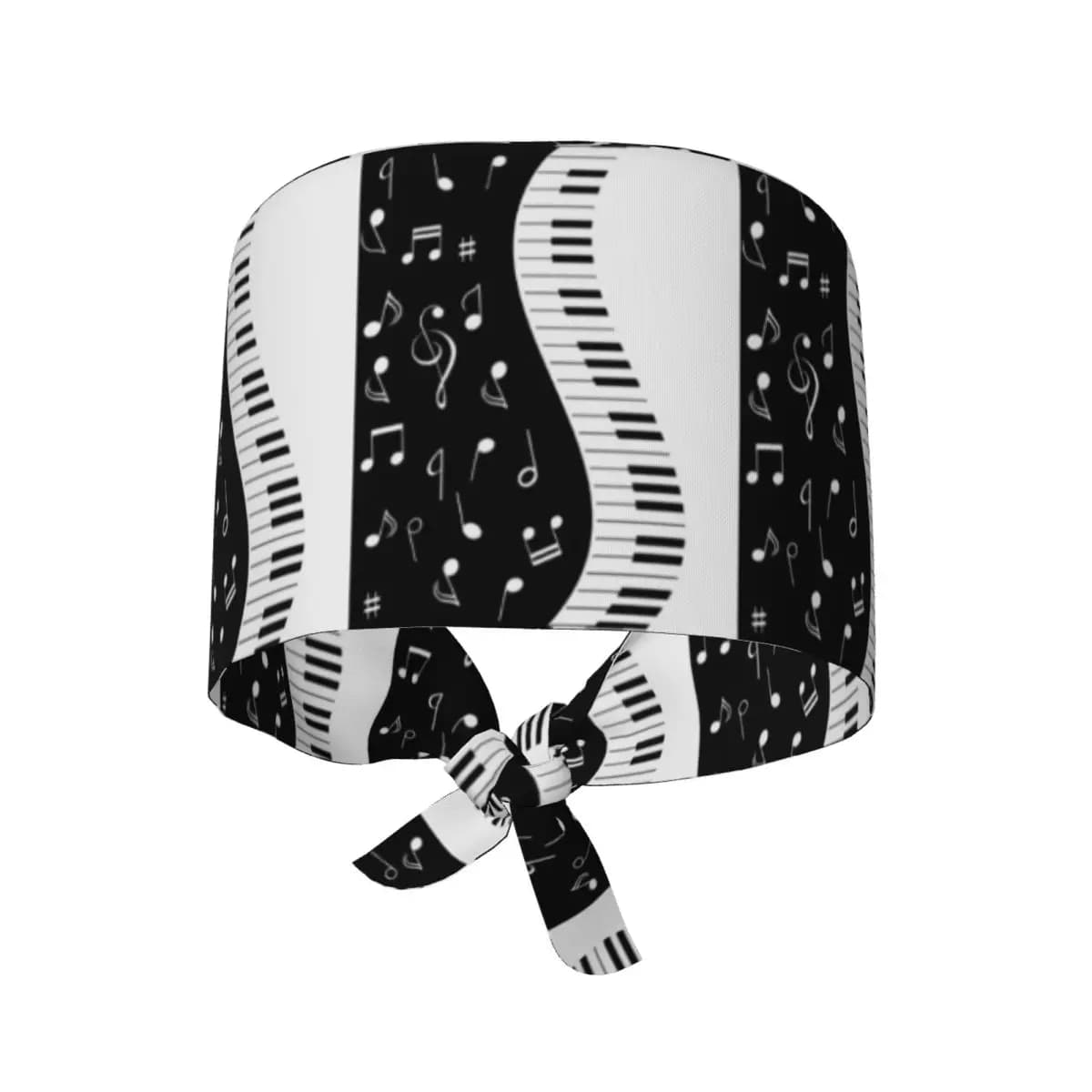 Cappello Chirurgico con Stampa Astratta di Tasti di Pianoforte e Note Musicali, Berretto da Lavoro Regolabile per Medici, Dentisti, Infermieri, Uomini e Donne
