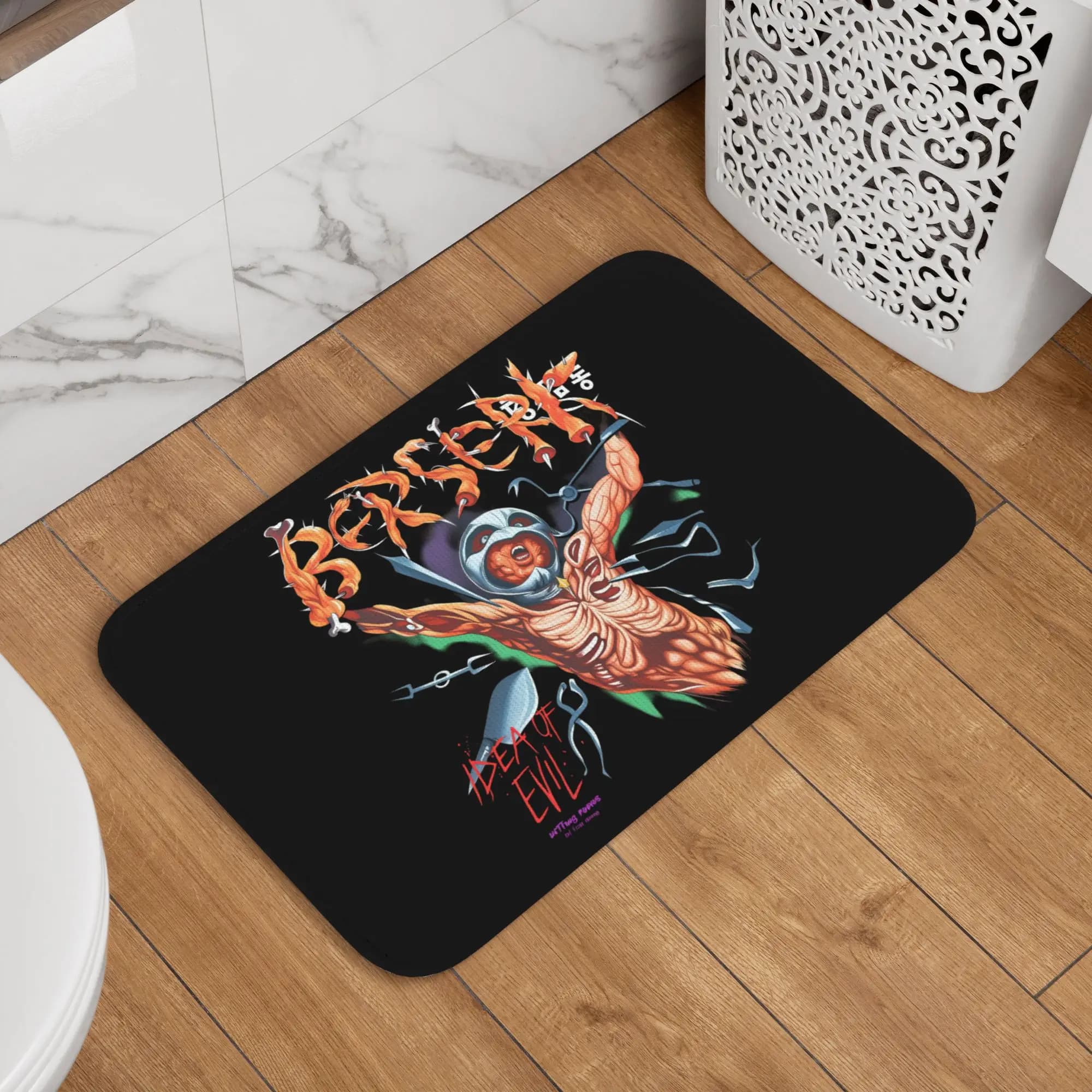 Tappetino Personalizzato Berserk Manga per Porta d'Ingresso, Antiscivolo, Asciugatura Rapida, Stile Anime Giapponese, per Cucina, Balcone, Ingresso