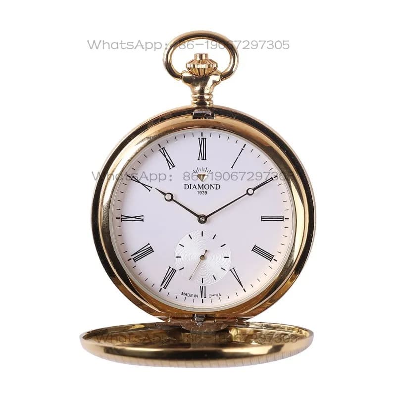 Orologio Meccanico da Uomo Shanghai Diamond Brand con Quadrante Grande Retro a Doppia Faccia e Funzione Flip, Spedizione in 24 Ore, Adatto anche per Donna