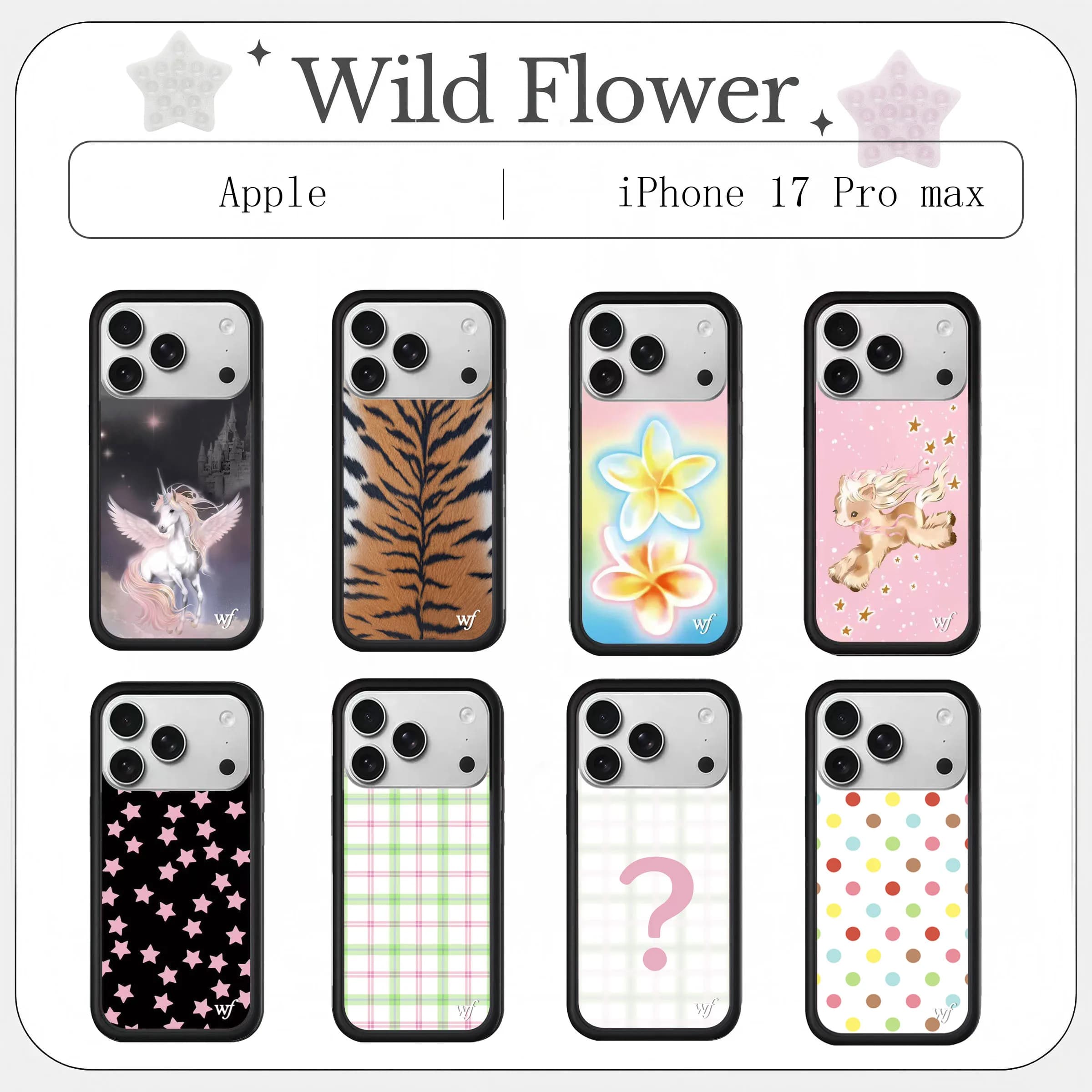 Nuova Cover Antiurto Serie 2026 con Stampa Fantasia Tigre e Fiori Selvatici per iPhone 17 16 15 14 13 12 Pro Max Plus Air INS Angel Horse