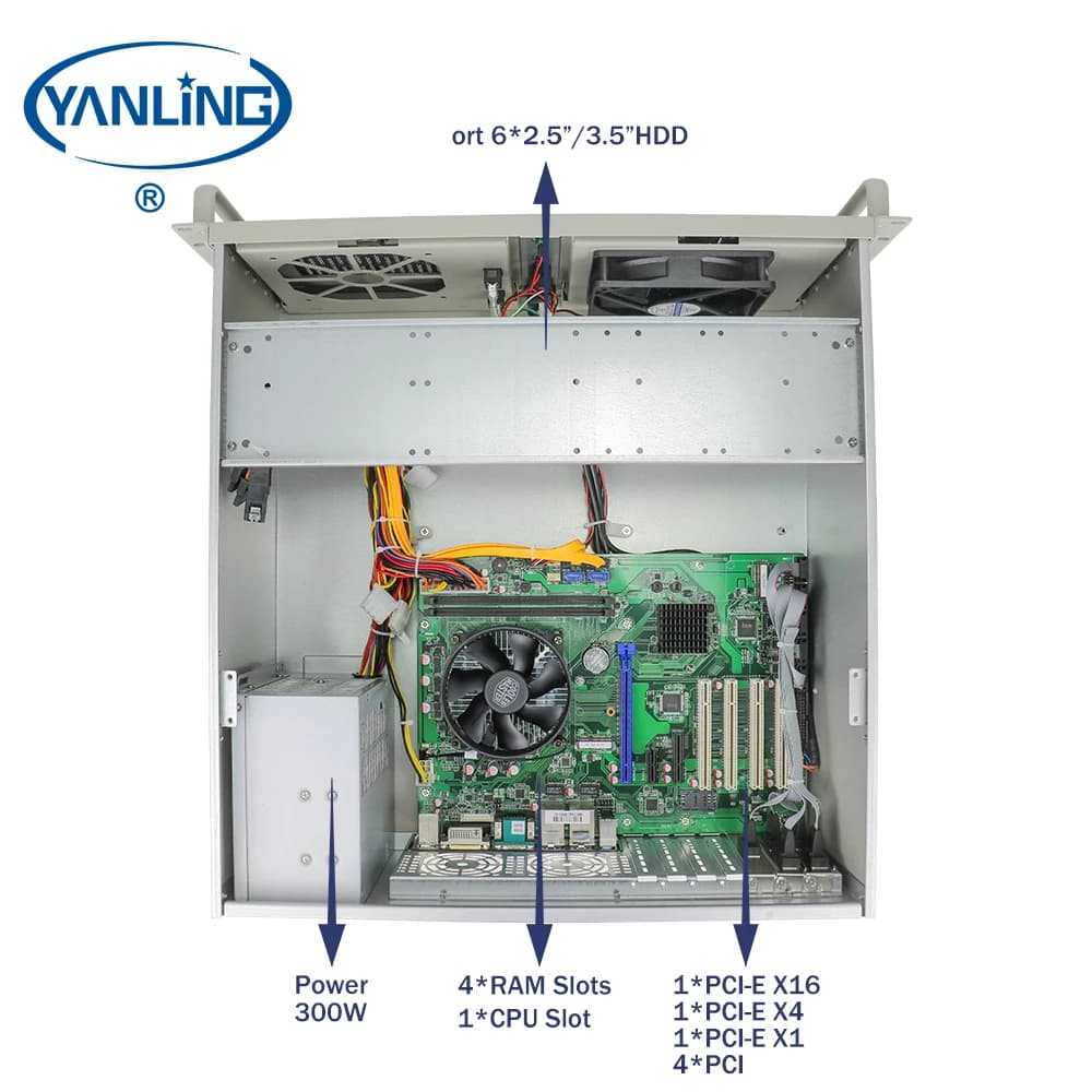 Vendita calda NVR 4U Rack Server H110 I3 6100 Chipset Core I3 I5 I7 CPU Supporto archiviazione NAS 3*3.5 ''SSD/HDD