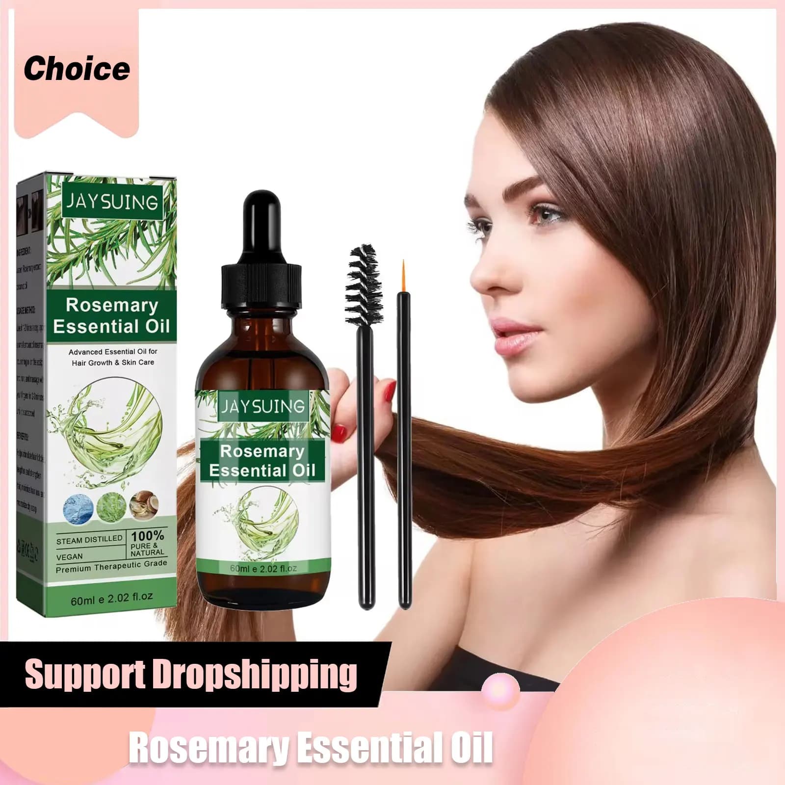 Rosemary Essential Oil For Hair Growth Scalp Damage Treatment Baldness Nourishment Repair Liquid Hair Thicken Care Serum 60ml