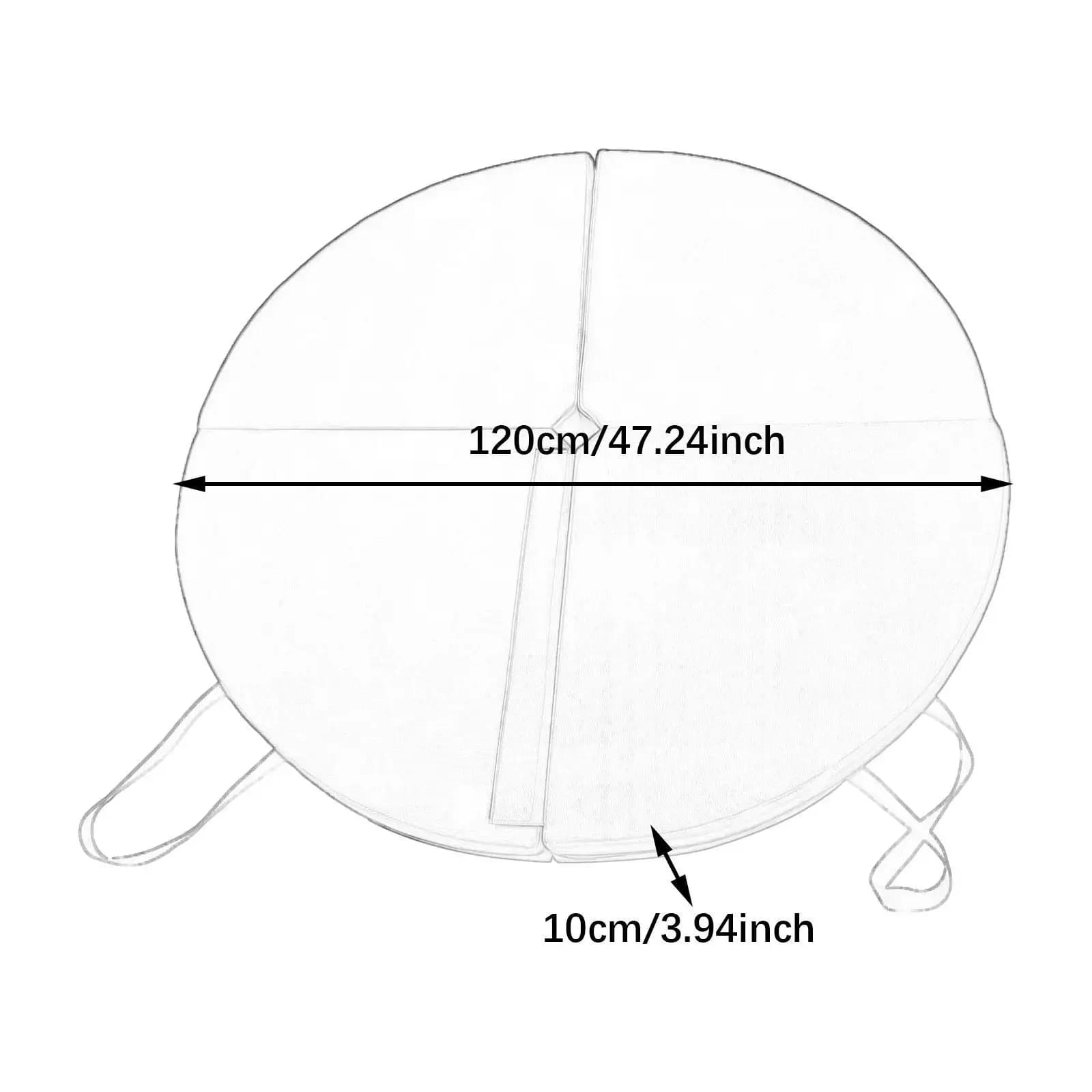 Thick Circular Yoga Mat Folding Exercise Pad Portable Gym Cushion Easy Clean Lightweight for Pilates Yoga Gymnastics