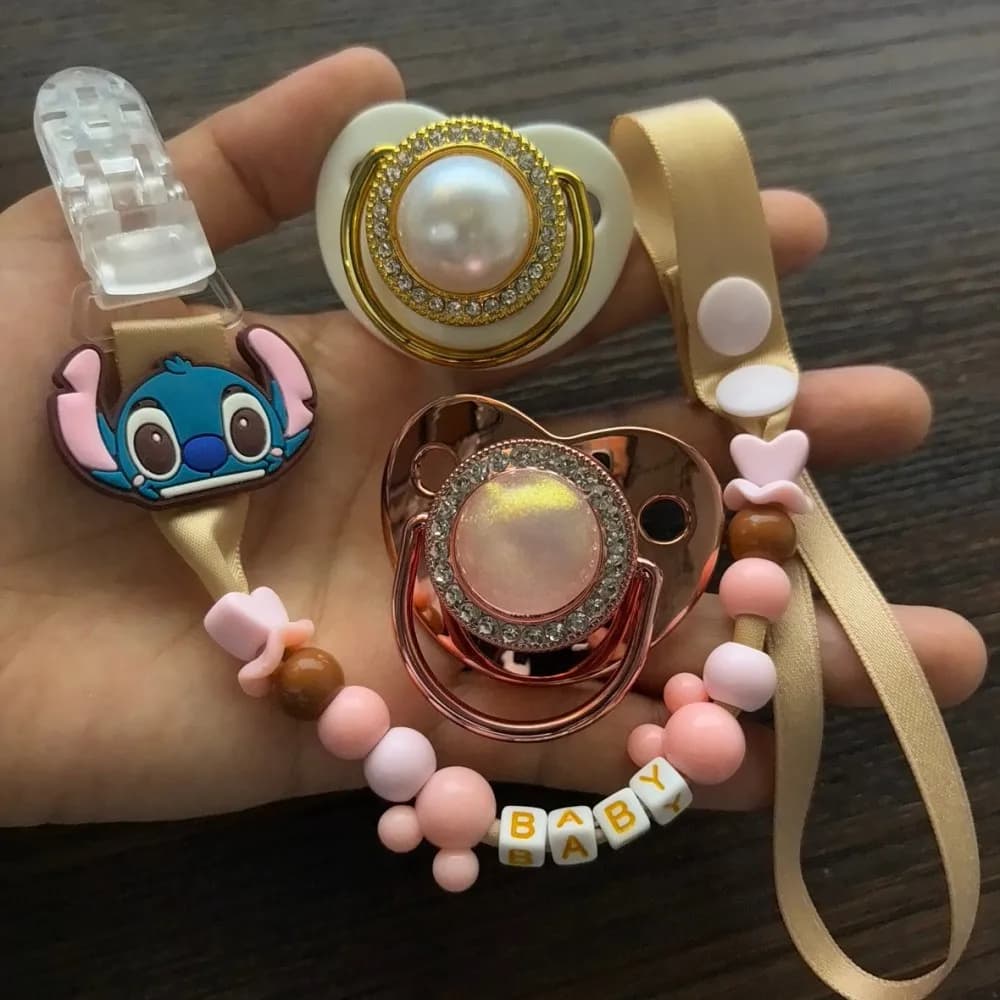 Cute Kawaii Newborn Pacifier Clip & Soother Baby Chewing Teether Nursing Toy Adorable Feeding Shower Gift Accessory
