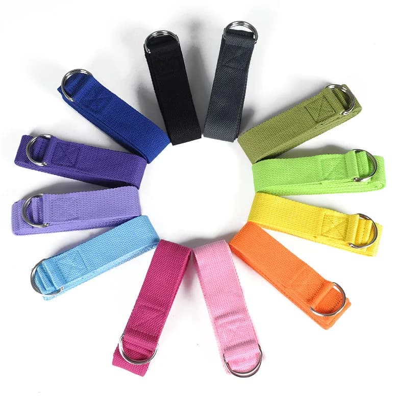 1,8M Cotton Yoga Strap with D Buckle, for Pilates and Dance, Adjustable Fitness Belt for Daily Stretching