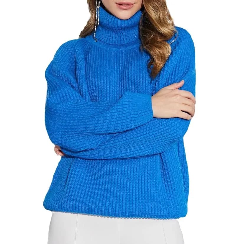 Ropas De Mujeres Pullover da donna dolcevita tinta unita maglione lavorato a maglia allentato maglione da donna versatile e confortevole per la casa