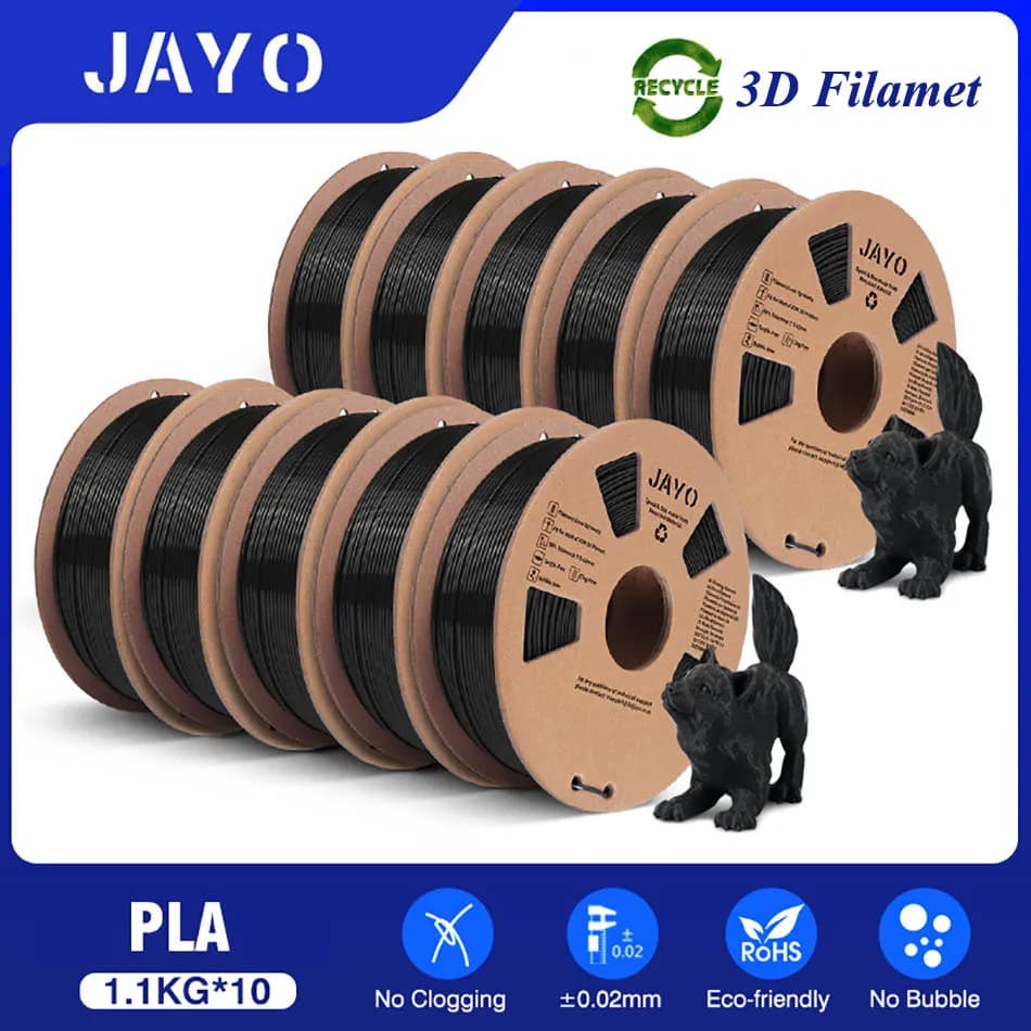 JAYO 10 rolls PLA PETG 3D Printer Filament 1.75mm 1.1 kg / 3D Printer Filament Environmental Material for 3D Pen and Printers