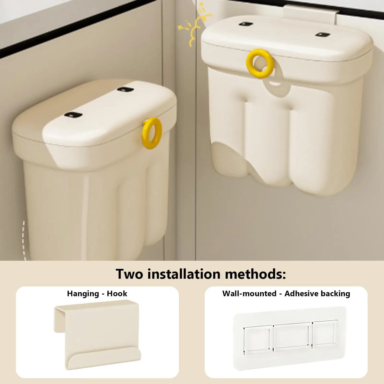 Cestino della spazzatura da cucina pattumiera a parete con coperchio bidone della spazzatura del bagno bidone della spazzatura per armadio sotto il lavandino bidone del compost