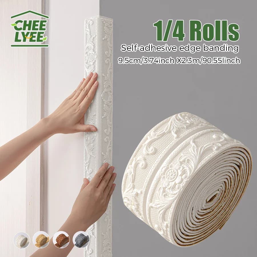 1/4 Roll Sxp Self-adhesive Strip for Edges Sxp Wall decal for life Self-adhesive foam Angle coating 8 mm thickened version Detachable and adhesive packaging Suitable for various corners Attic Office Warehouse Living Door Frame