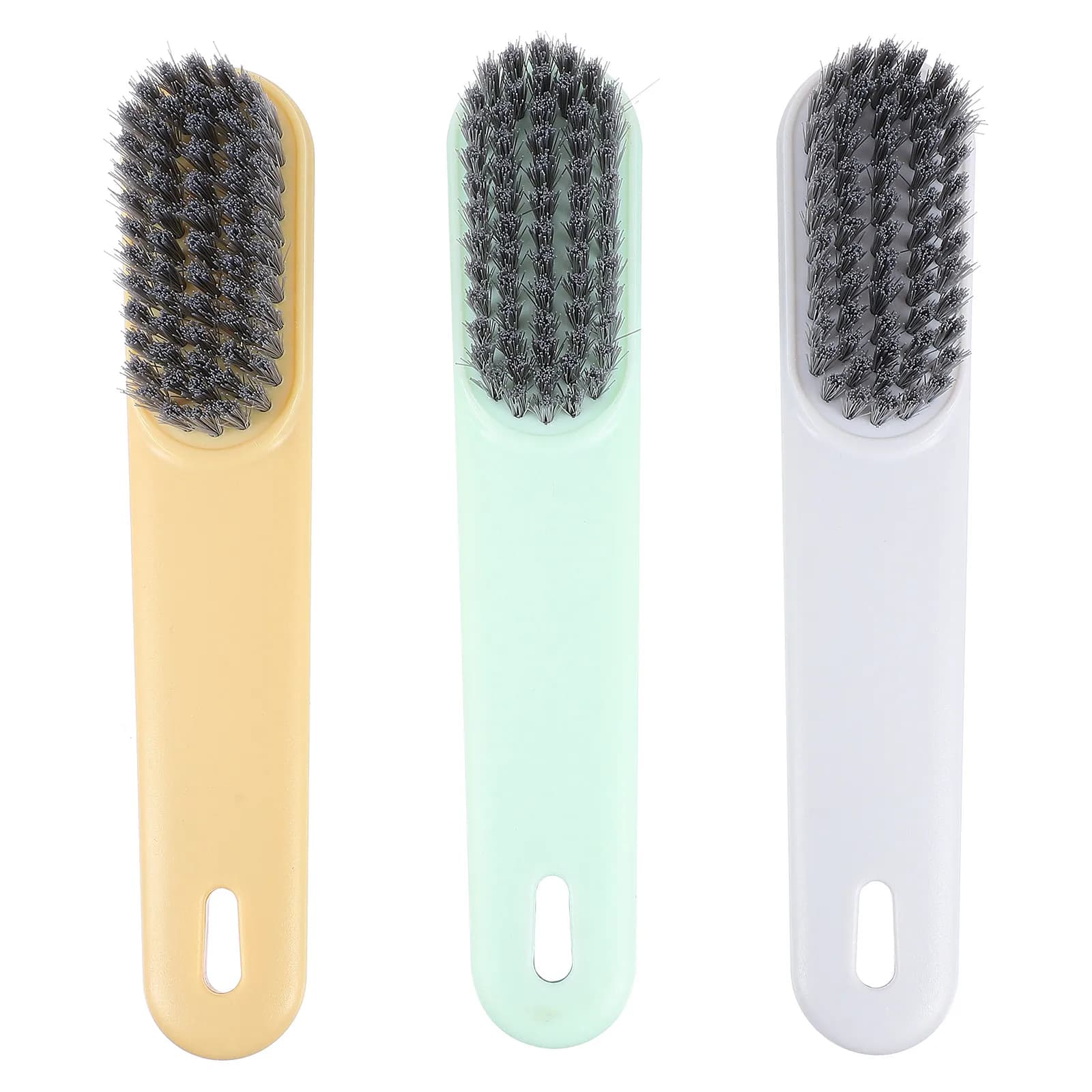 Set di 3 Spazzole Flessibili per Pulizia Unghie con Setole Fini, Manico in Plastica Premium con Foro per Appendere, per Scarpe, Lavanderia, Lavello, Uso Quotidiano
