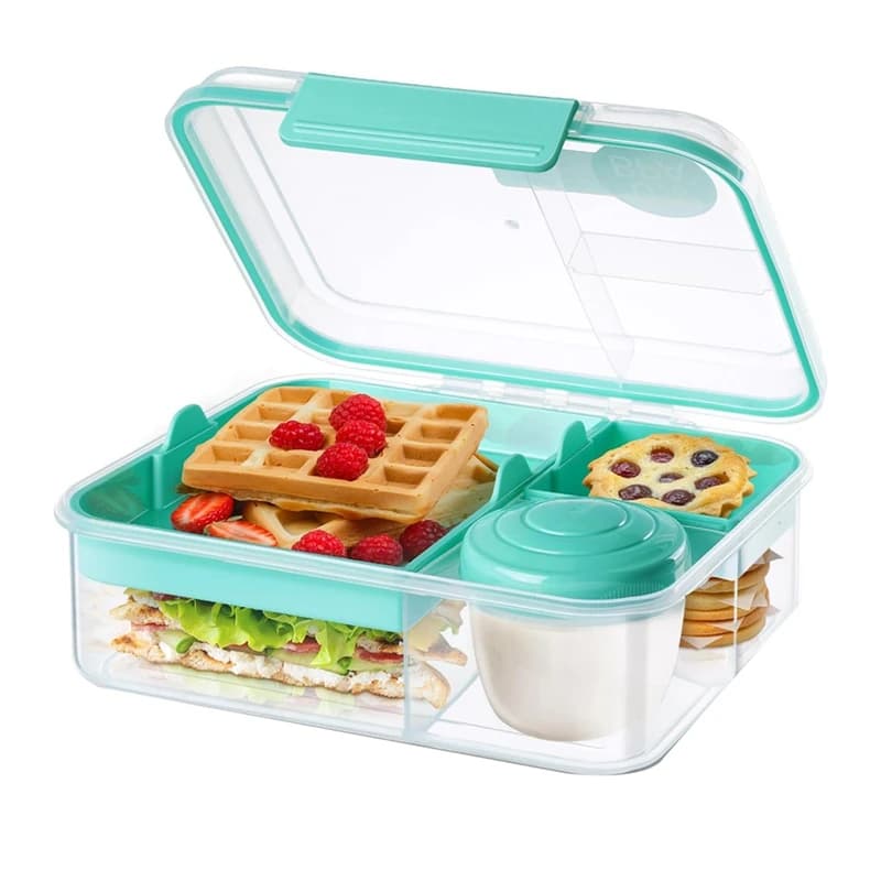 Contenitori per la preparazione dei pasti riutilizzabili, contenitore Snackle Box Bento Box per adulti, Bento Lunch Box con 2 vassoi rimovibili