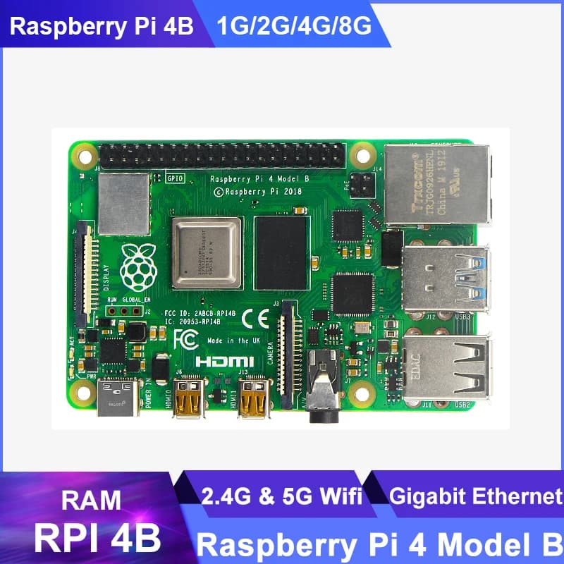 Original Raspberry Pi 4 model B 2G 4G 8G RAM 2.4G and 5G WiFi Bluetooth 5.0 4 Core CPU 1.5Ghz RPi 4 RPi 4 speeds compared to RPi 3B