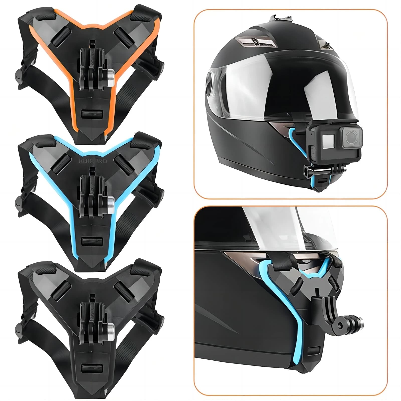 Supporto per supporto per cinturino per casco moto Supporto per supporto per mento anteriore per GoPro Hero13 12 1110 9 DJI Insta360 Yi Accessorio per supporto per action camera