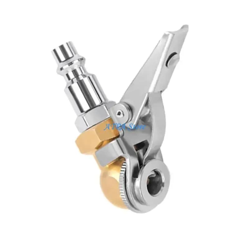 U13C Tire Air Chuck Inflator Hose Tyre Inflator Gauge Fitting Clip On Ball Foot