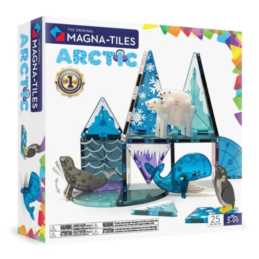 MAGNA-TILES Animali dell'Artico Set di Costruzioni Magnetiche da 25 Pezzi Il Marchio ORIGINALE di Costruzioni Magnetiche