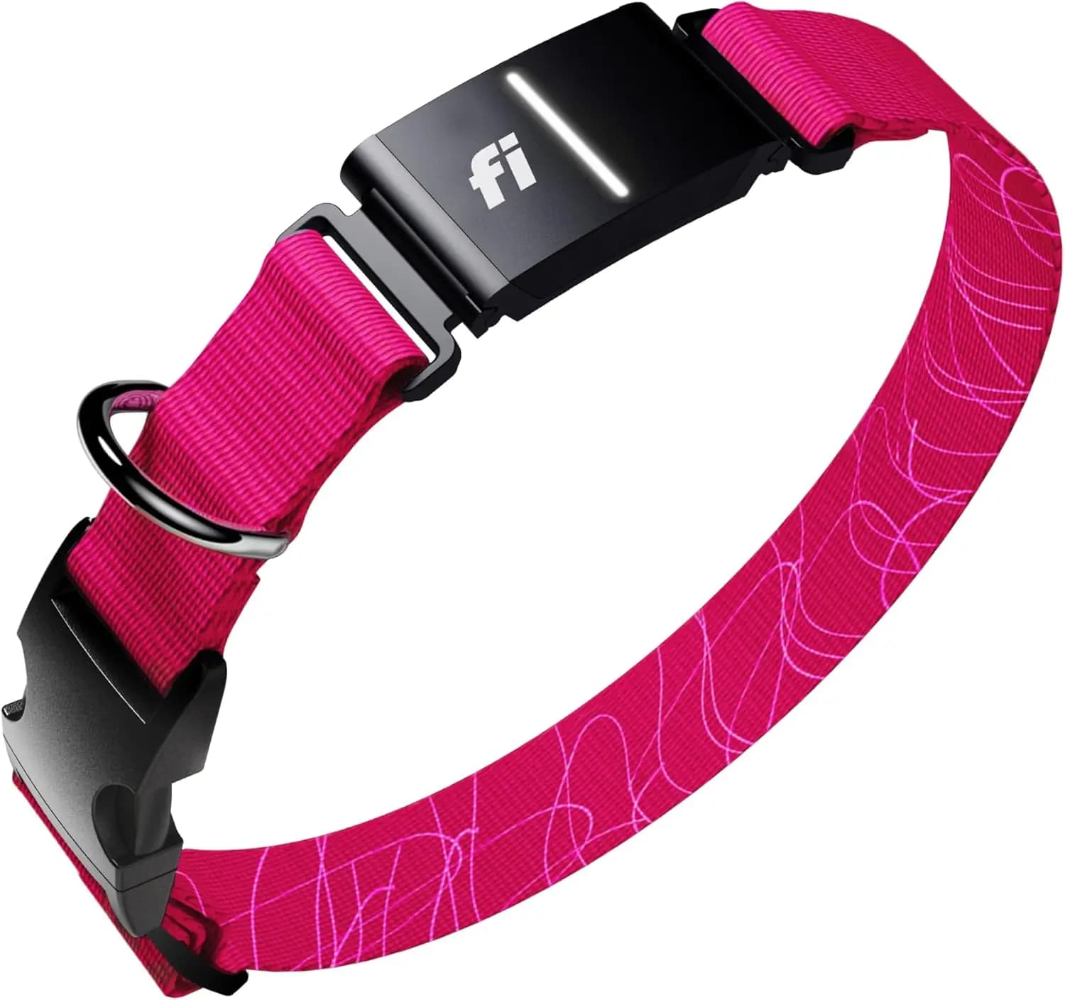 Collare GPS per Cani con Monitoraggio della Salute, Allarmi di Fuga, Impermeabile, Luce LED, Compatibile con Apple Watch in Rosa Grande