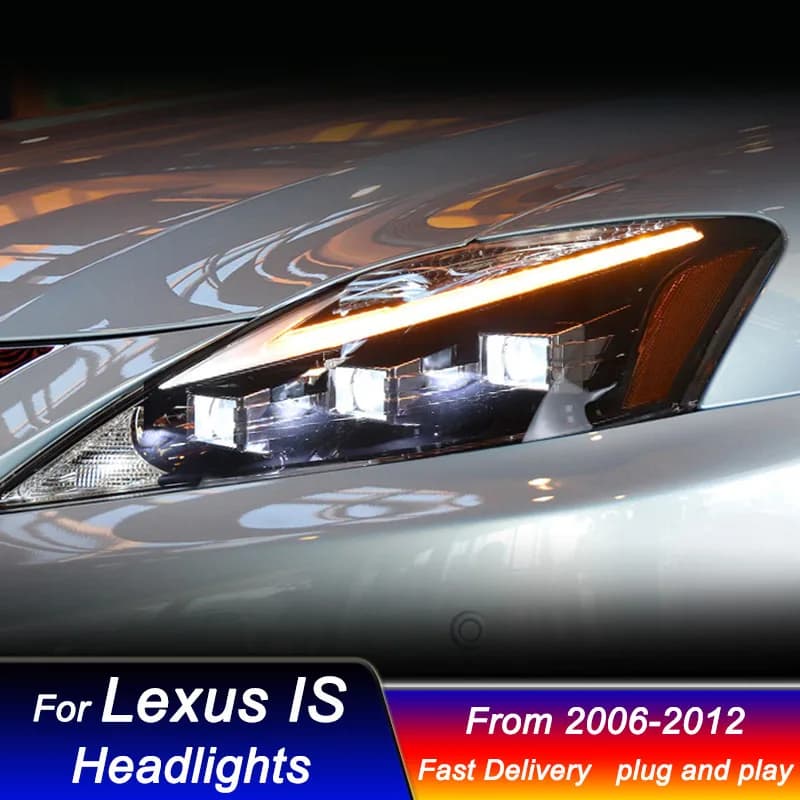 Auto Fari A Led Per LEXUS IS IS250 IS300 2006-2012 Aggiornamento 3 lenti completa Lampada Frontale A Led DRL Segnale Dinamico gruppo luce anteriore