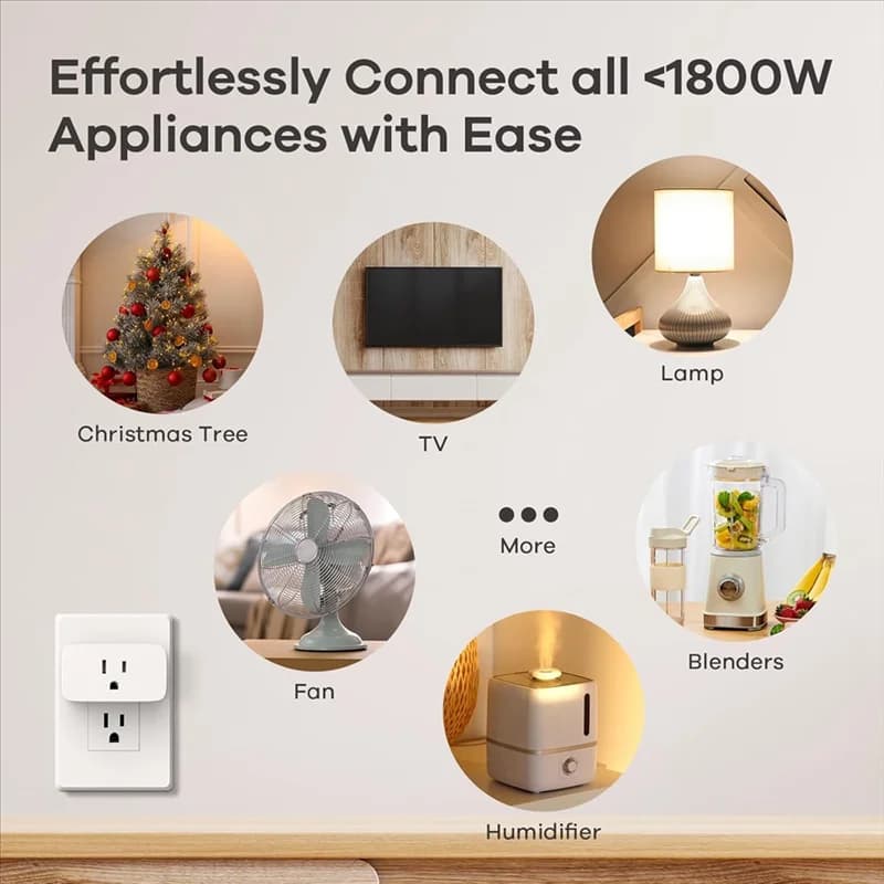 BYBS-Smart Plug, funziona con l'automazione, timer e pianificazione del telecomando APP, confezione da 4 prese USA