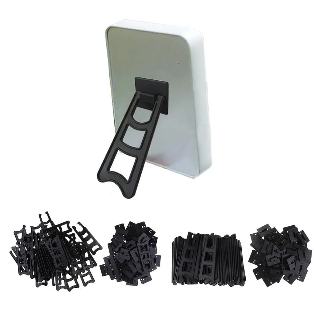 (Confezione da 50) supporto per cavalletto regolabile in plastica per espositore, cornici per Display, foto, collezione d'arte, nero