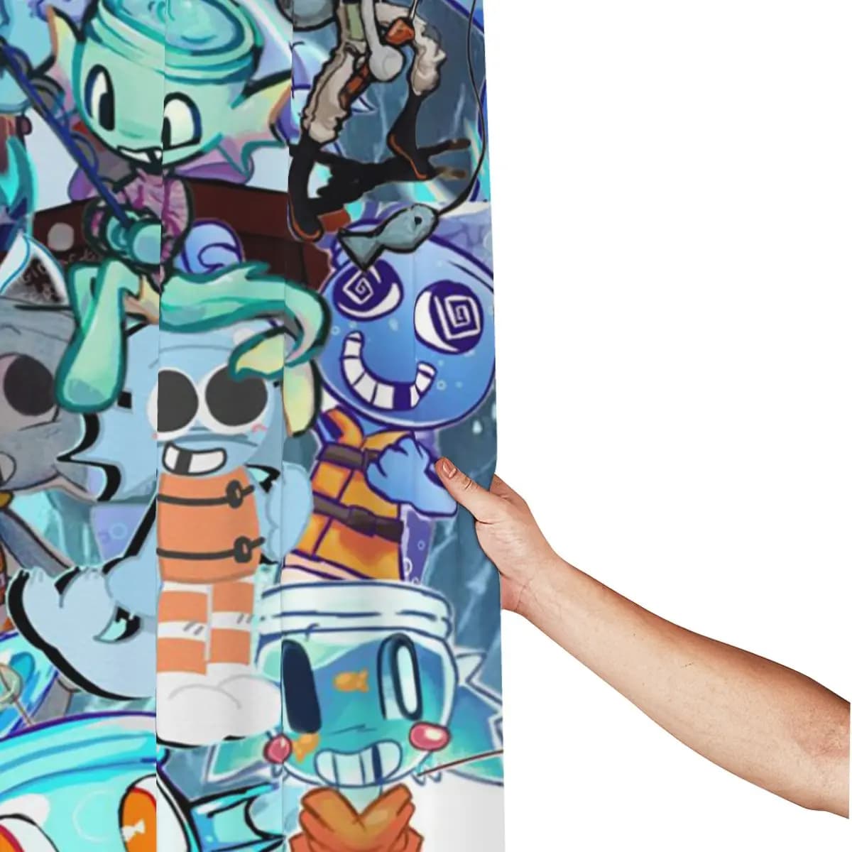 Tenda da doccia Finn Cartoon Novelty Dandy's World, tende da bagno impermeabili in poliestere con ganci