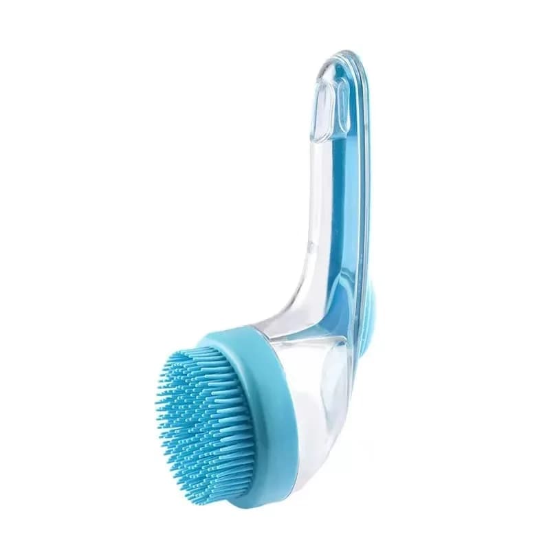 2025 Nuova spazzola da bagno per animali domestici 2 in 1 Spazzola da bagno per cani con dispenser di shampoo incorporato Spazzola per lavaggio animali domestici Spazzola per massaggio per toelettatura di cani e gatti