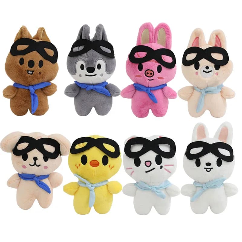 8pcs skzoo 10cm Pilot5 Fm Plush Doll Toy Field Li Longfu Keychain Kawaii Anime Stuffed Animals Plus Toys Gifts