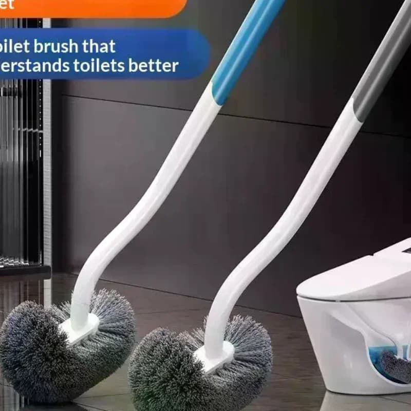 Wall-mounted S-type Toilet Brush No Dead Corners Long Handle Corner Brush Soft Hair Squatting Toilet Cleaning Brush