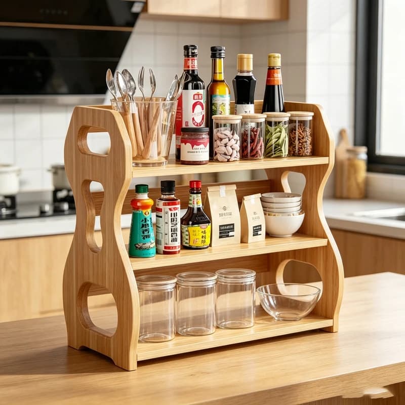 AOLIVIYA Countertop Kitchen Seasoning Spice Bottle Rack For Chopsticks Cutting Board Knife Organizer A823176