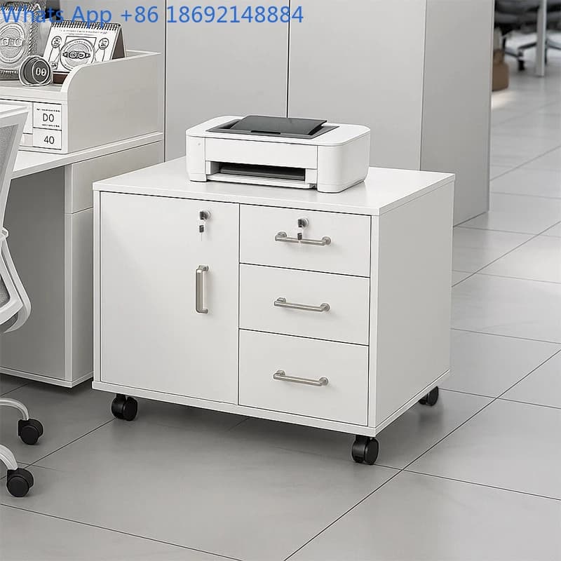 Armadietto portadocumenti per workstation, scrivania da ufficio, portaoggetti laterale sotto la scrivania, armadietto portaoggetti con cassetto con serratura