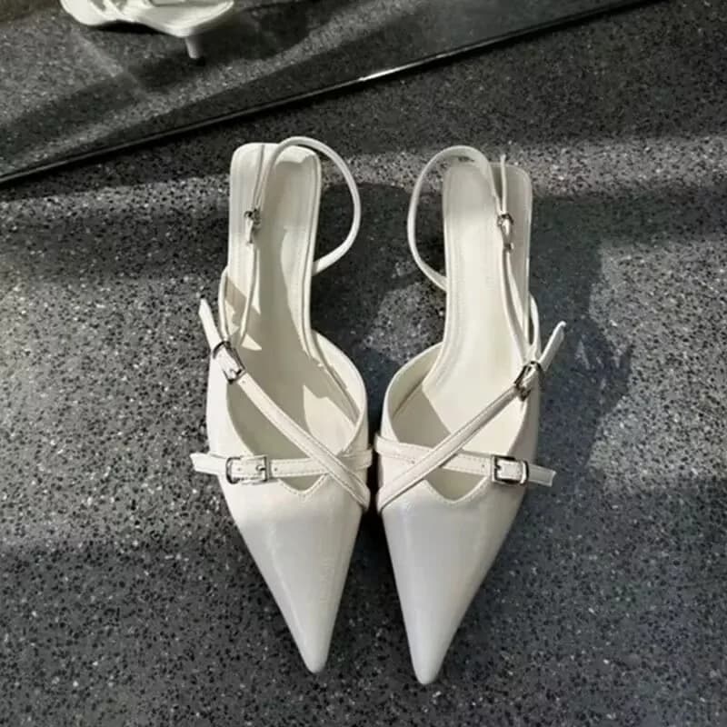 Jeans da donna di nuovo stile Sandali con tacco a punta Tacco alto Scarpe da donna da ufficio Belle donne Scarpe con tacco alto Sandali Zapatos Mujer