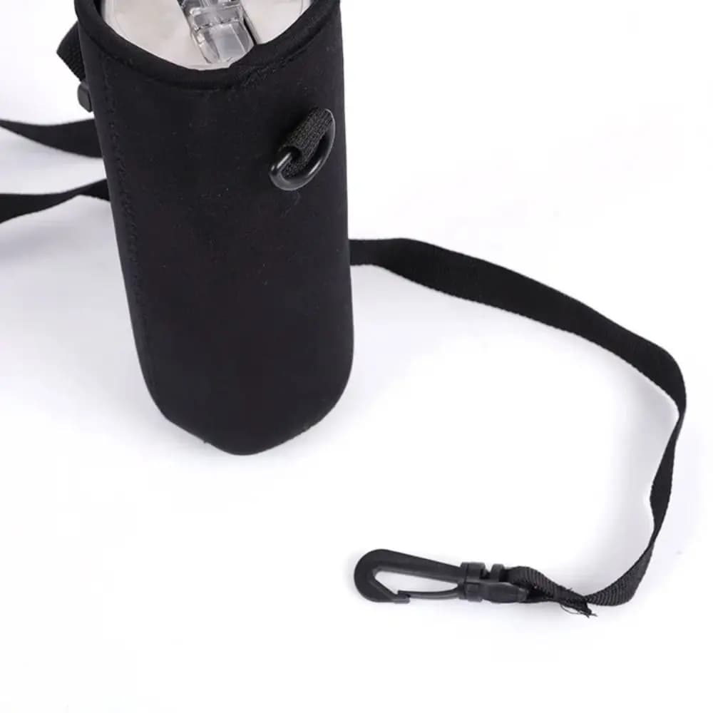 Portable 750ML/1000ML/1500ML Water Bottle Holder Adjustable Strap Neoprene Insulated Bottle Pouch Black Bottle Bag