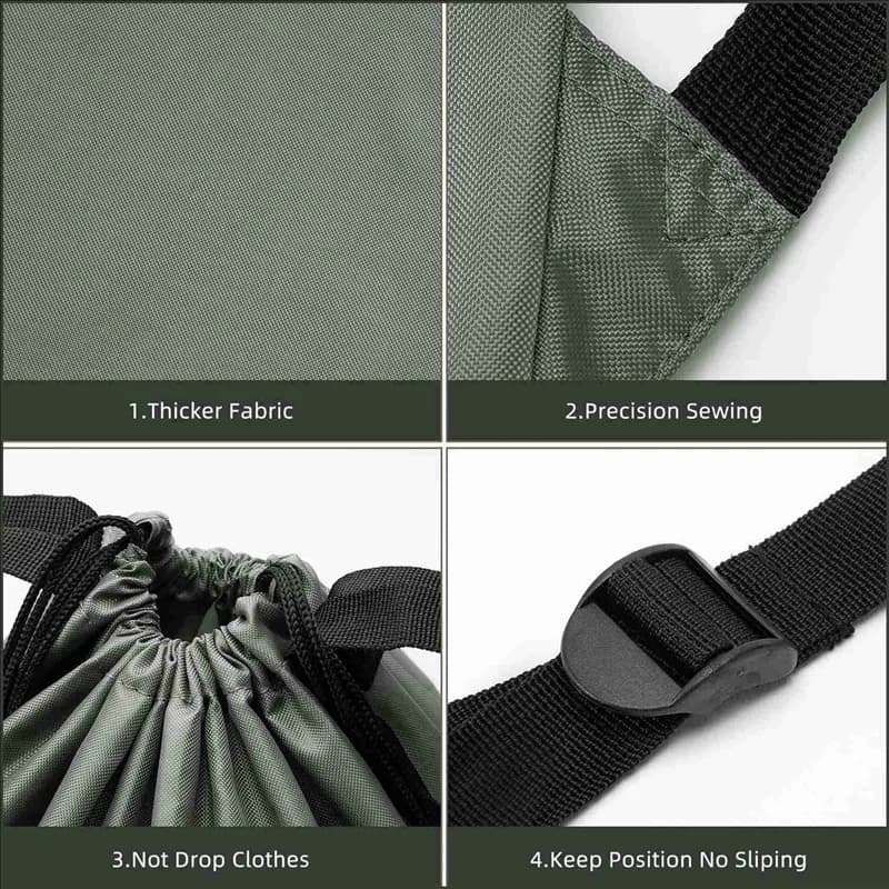Y51A-Grande zaino per appendere la biancheria con tracolla, grande porta per borsa per la biancheria resistente con ganci, 2 borse per la biancheria
