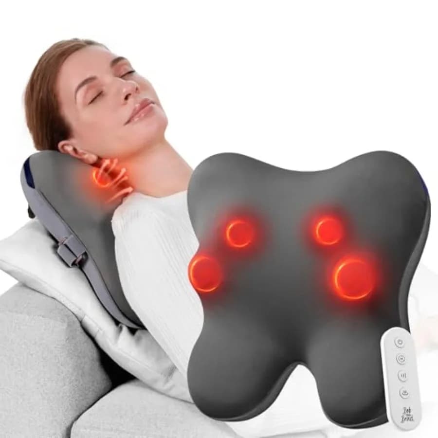 Shiatsu Plus Massage Cushion with Heat and Remote Control to Relieve Neck Pain, Spalles, Legs, Upper Back and Lower, 3 Level Massage