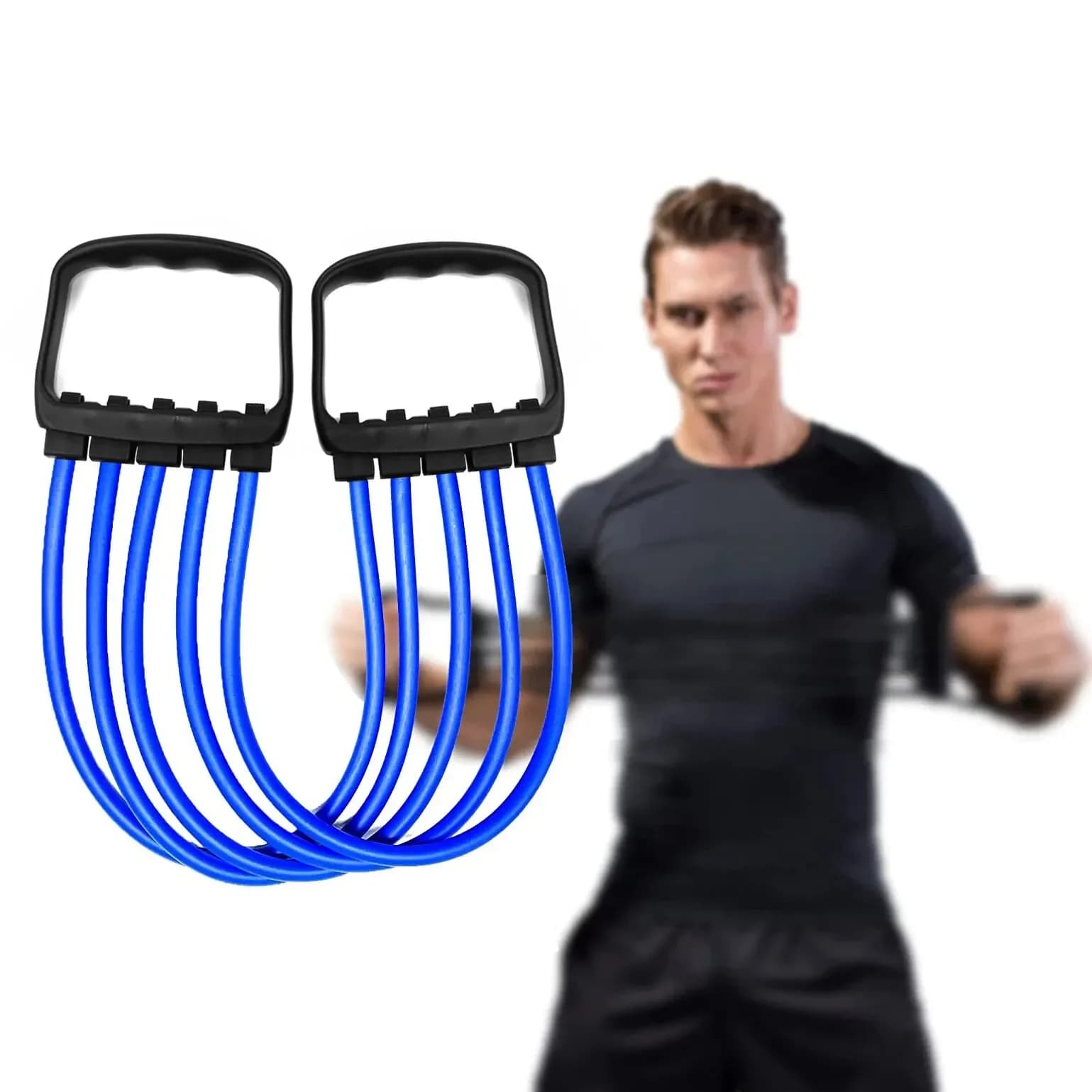 Exercise set for the whole body - Thoracic expander with 5 removable resistance bands for pilates, push-ups and muscle training - Strengthening