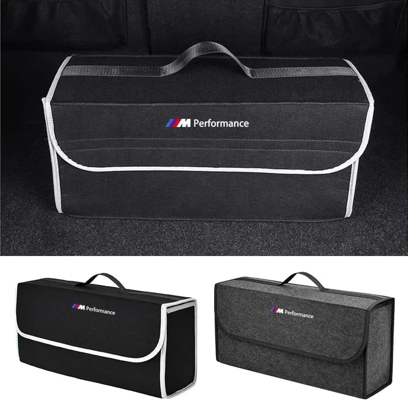 1 pz Borsa Organizer Morbida in Feltro Pieghevole per Bagagliaio Auto per BMW M E46 E90 E60 F30 F10 E39 E36 F20 G30 G20 E87 E92 E91 E30