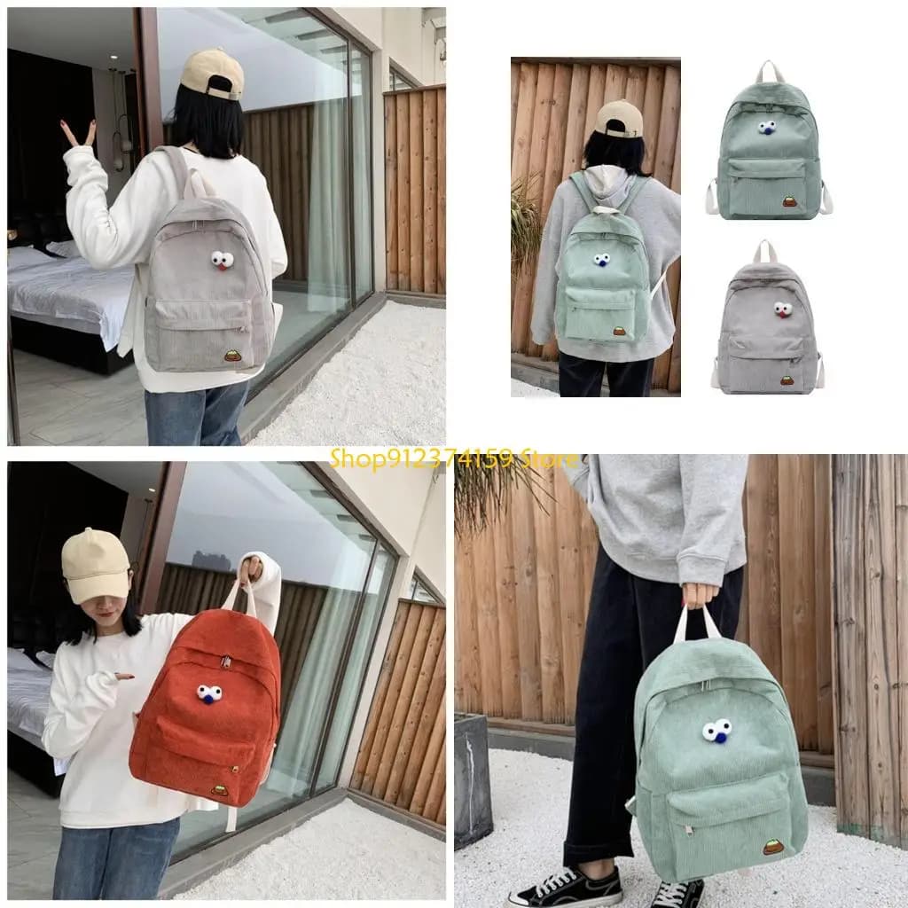 G5AE Elegante zaino in velluto a coste per amanti della Borsa da scuola Zaino da viaggio casual