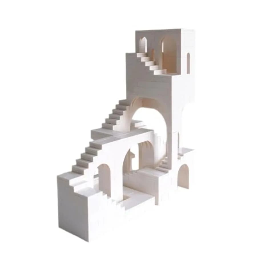 Blocchi da Costruzione Castello Bianco, Set Architettonico Adatto per Adulti