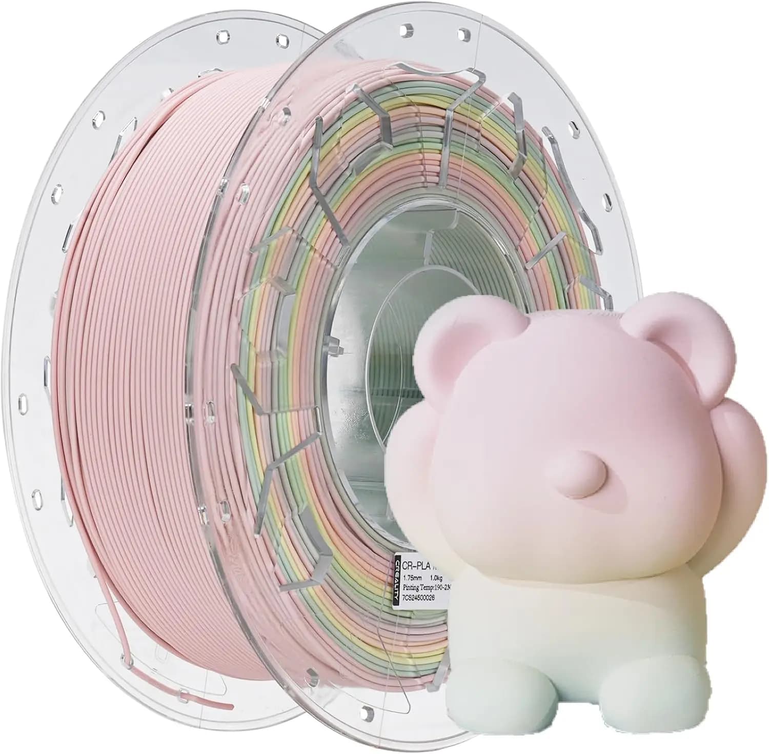 1KG Rainbow PLA 3D Printer Filament 1.75mm, High Toughness, Dimensional Accuracy +/-0.03mm, 1KG Spool (2.2 Lbs)
