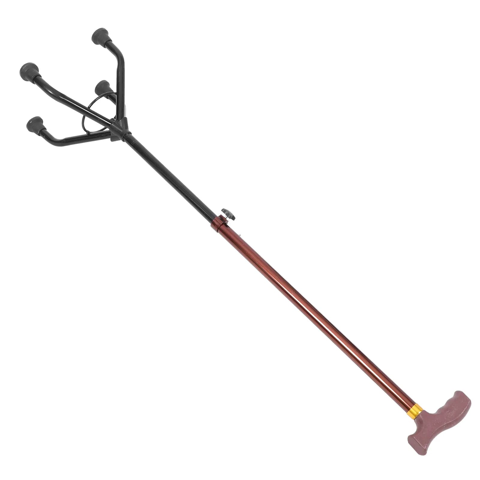 Adjustable Detachable Walking Stick Elderly Trekking Pole Nonslip Handle Hiking Cane Four-Leg Stability Outdoor Walking Pole
