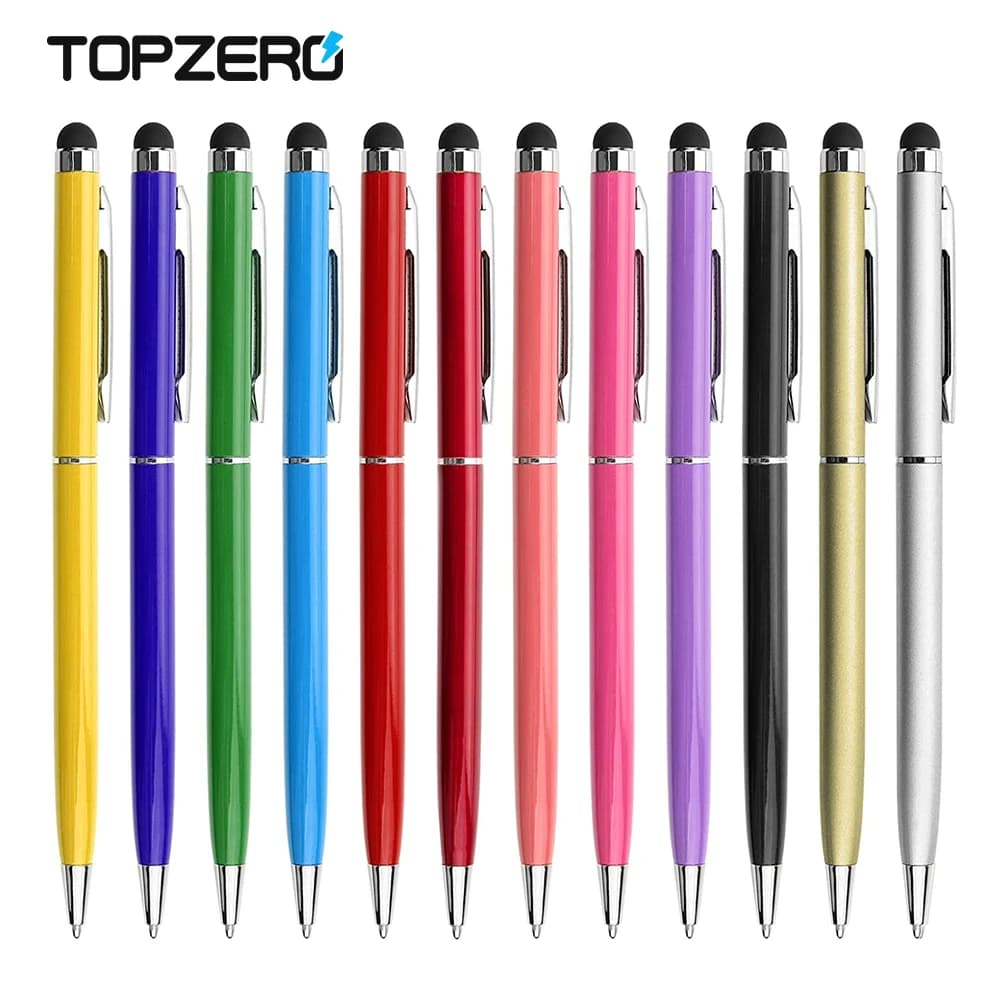 12 Pcs 2 in 1 penna stilo universale disegno Tablet schermo capacitivo Touch Pen per telefono cellulare Apple iPad matita Touch durevole