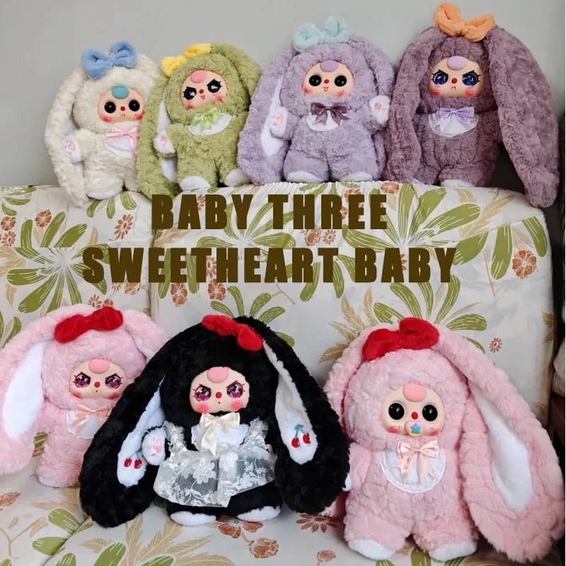 Authentic Baby Three 400% V4 Sweetheart Baby Blind Box Cute Plush Toy Decoration Bedroom Companion Doll Surprise Birthday Gifts