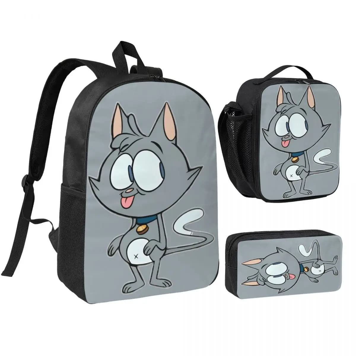 3Pcs Ollie And Scoops School bags Set for Boy Girl Pencil Boxes Backpack Sets with Lunch Box For School Students Knapsack