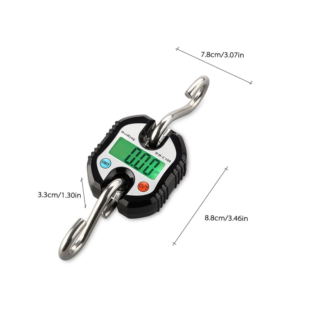 Mini Portable Electronic Scale Digital Luggage Scale Fish Scale with Zero Tracking and Tare Function 150kg Double-range Scale