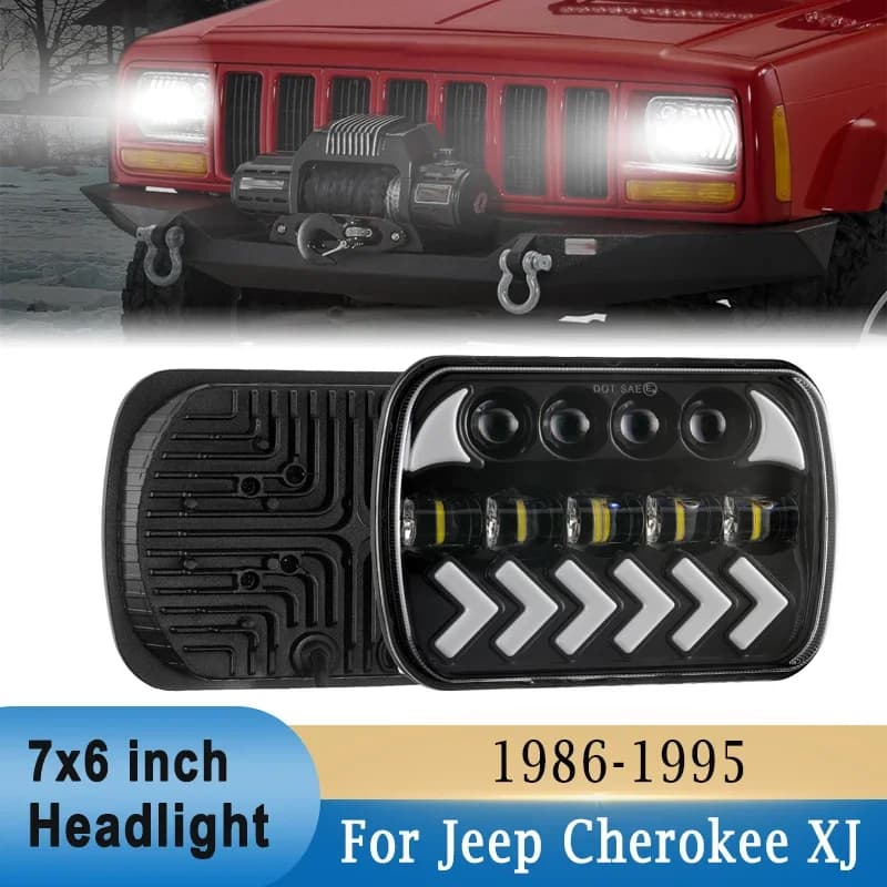 7x6 pollici LED faro luce di marcia diurna DRL per Jeep Wrangler YJ 1986-1995 per Jeep Cherokee XJ 1984-2001 per Toyota Pickup
