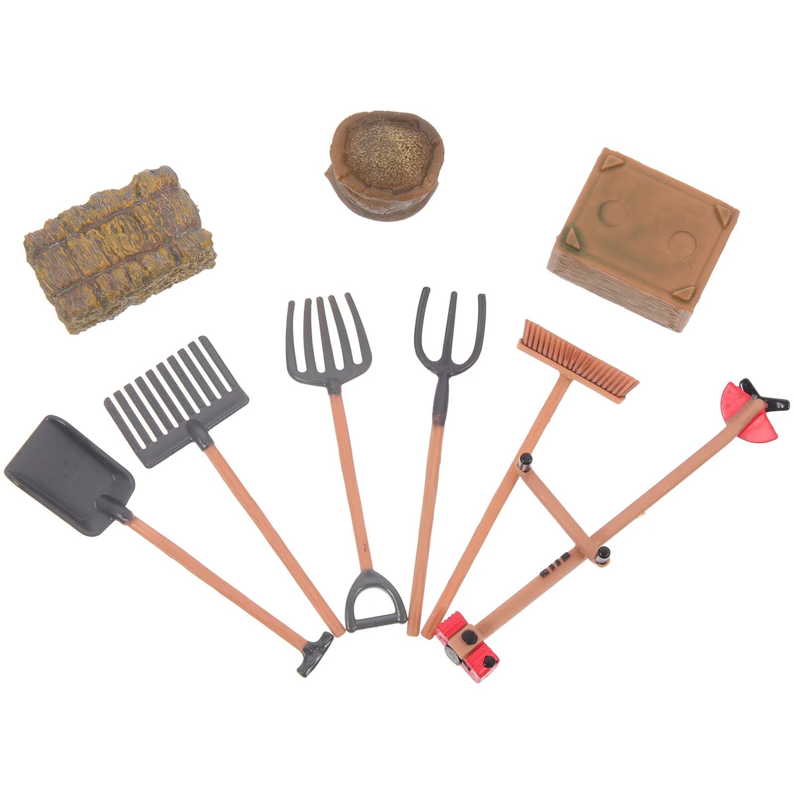 Set di Attrezzi Agricoli in Miniatura, Accessori Decorativi Leggeri per Casa in Miniatura, Ornamenti per Scene Microscopiche