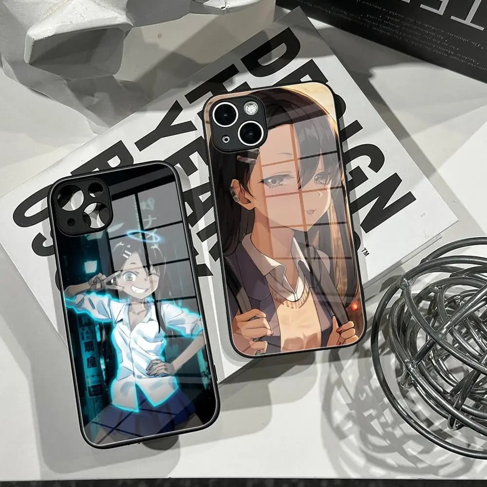Anime Nagatoro Phone Case Tempered Glass Shell FOR IPhone 16ProMAX 14 12 17Pro Air 15 16 Plus 13 Pro MAX Cover